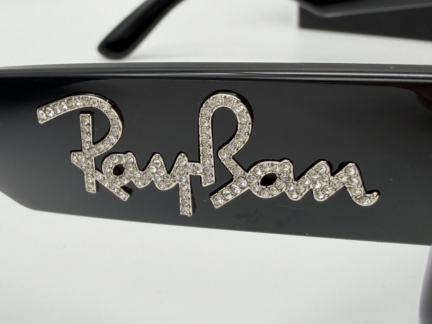 Ray-Ban Wayfarer Puffer 47mm Black w Strass / Dark Gray RB 4940B 68487 NEW