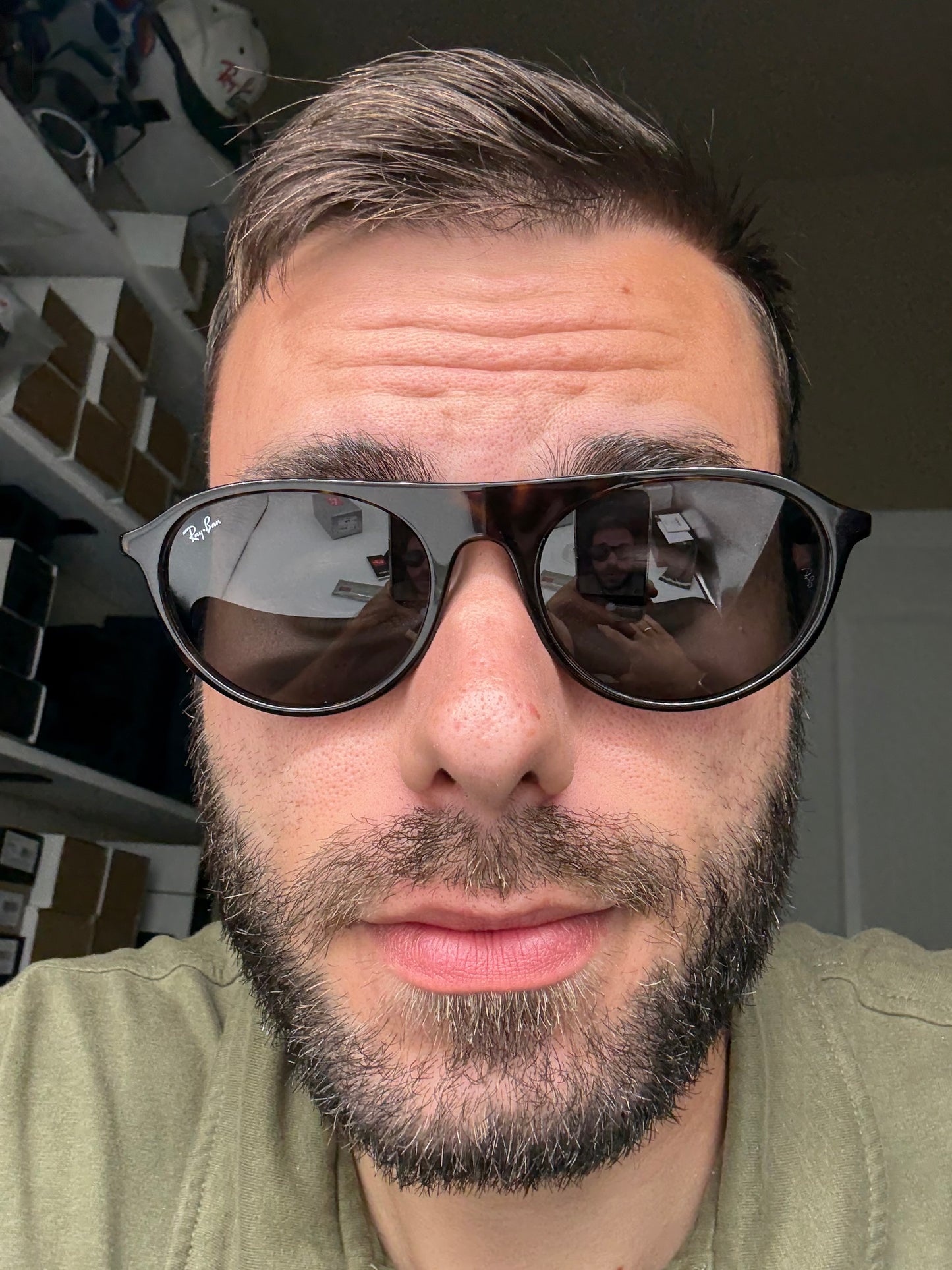 Ray-Ban RB 2215 Havana / Dark Gray Glass Lens 902 / B1 NEW