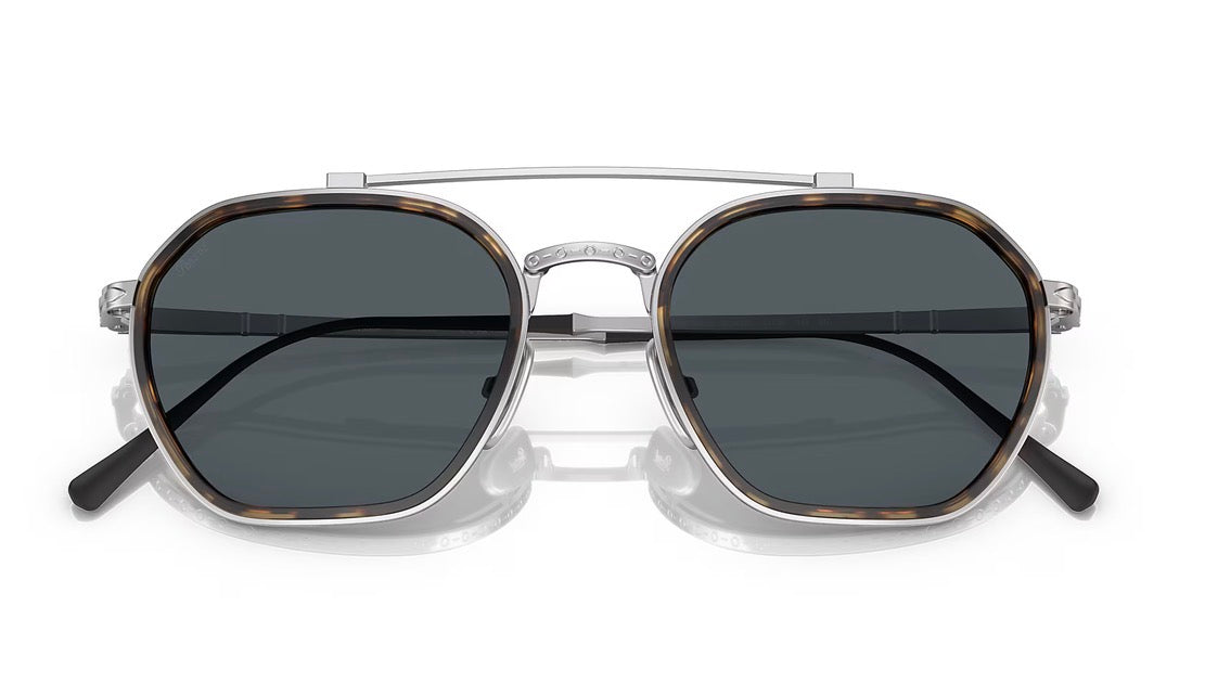 Persol PO 5010 ST 49mm Havana - Silver Titanium  / Blue Crystal Lens 8014R5 Japan NEW