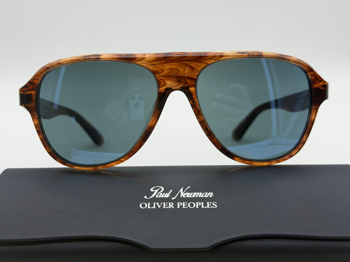 Oliver Peoples Paul Newman 57mm Dark Amber Smoke Acetate Regal Blue Crystal OV 5581 Japan NEW