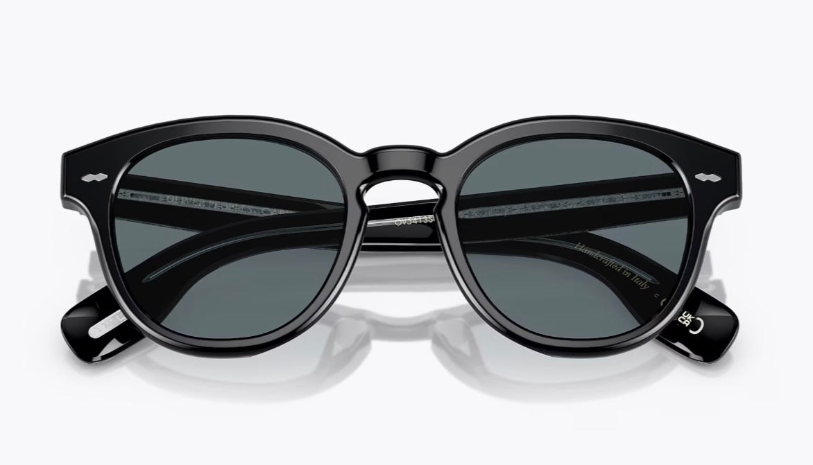 Oliver Peoples Cary Grant Sun 50mm OV 5413 Black / Blue Polarized 14923R Italy Preowned