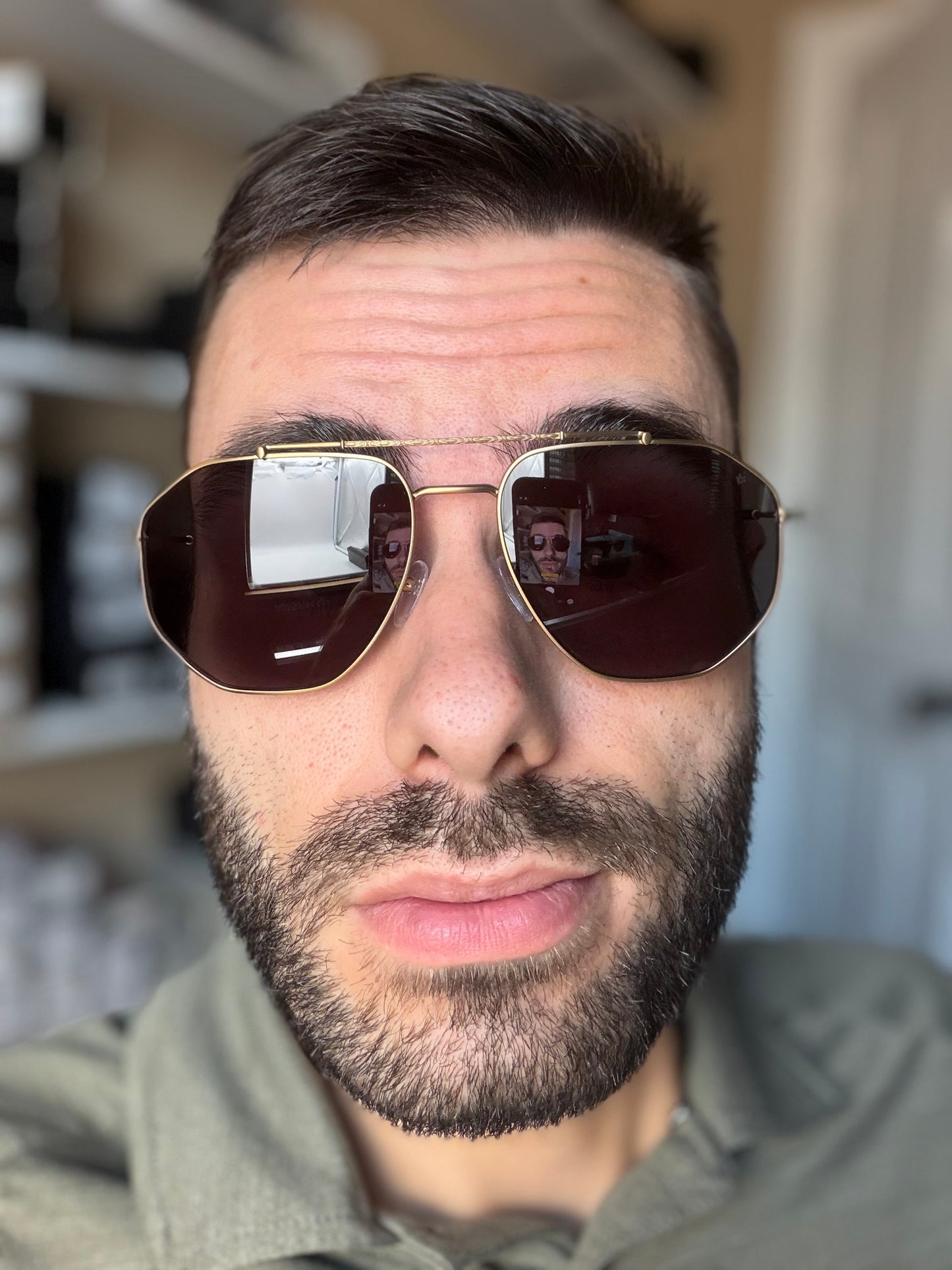 John Varvatos SJV 570 58mm Brass / Gray Lens P0AV Japan NEW