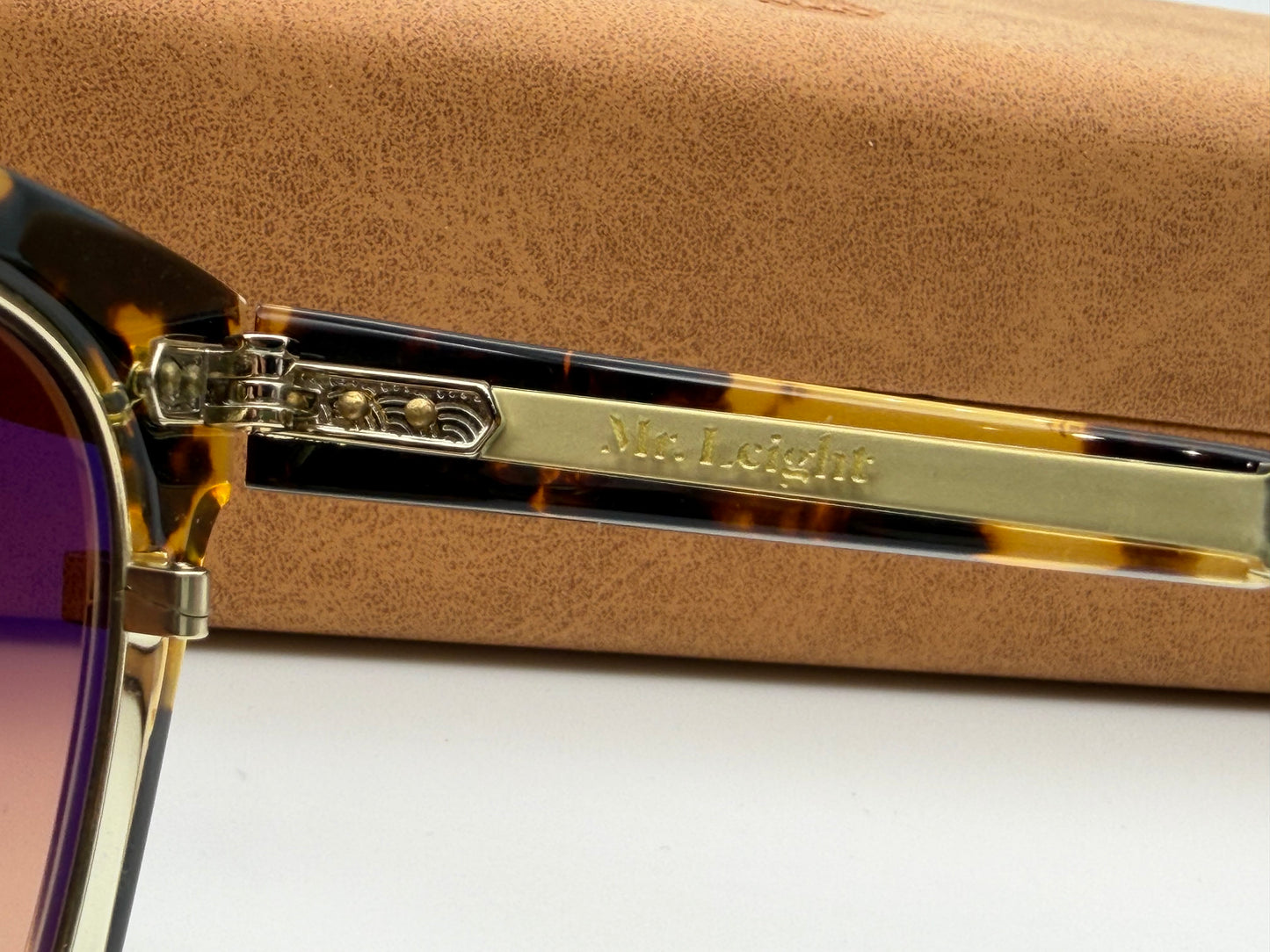 Mr. Leigh Hanalei 45mm Bohemian Tortoise / 12K White Gold Titanium Brown Gradient Japan NEW