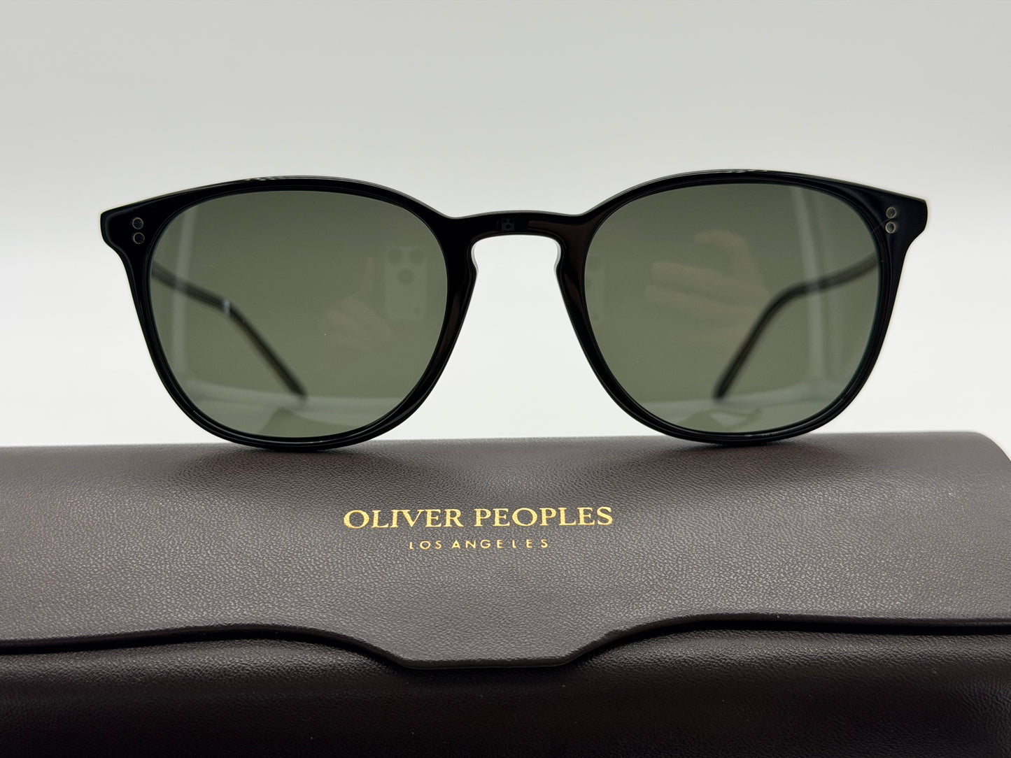 Oliver Peoples Finley Vintage Sun 49mm OV 5397SU 1005P1 Black Crystal - G 15 Polarized Sunglasses Italy Missing Box