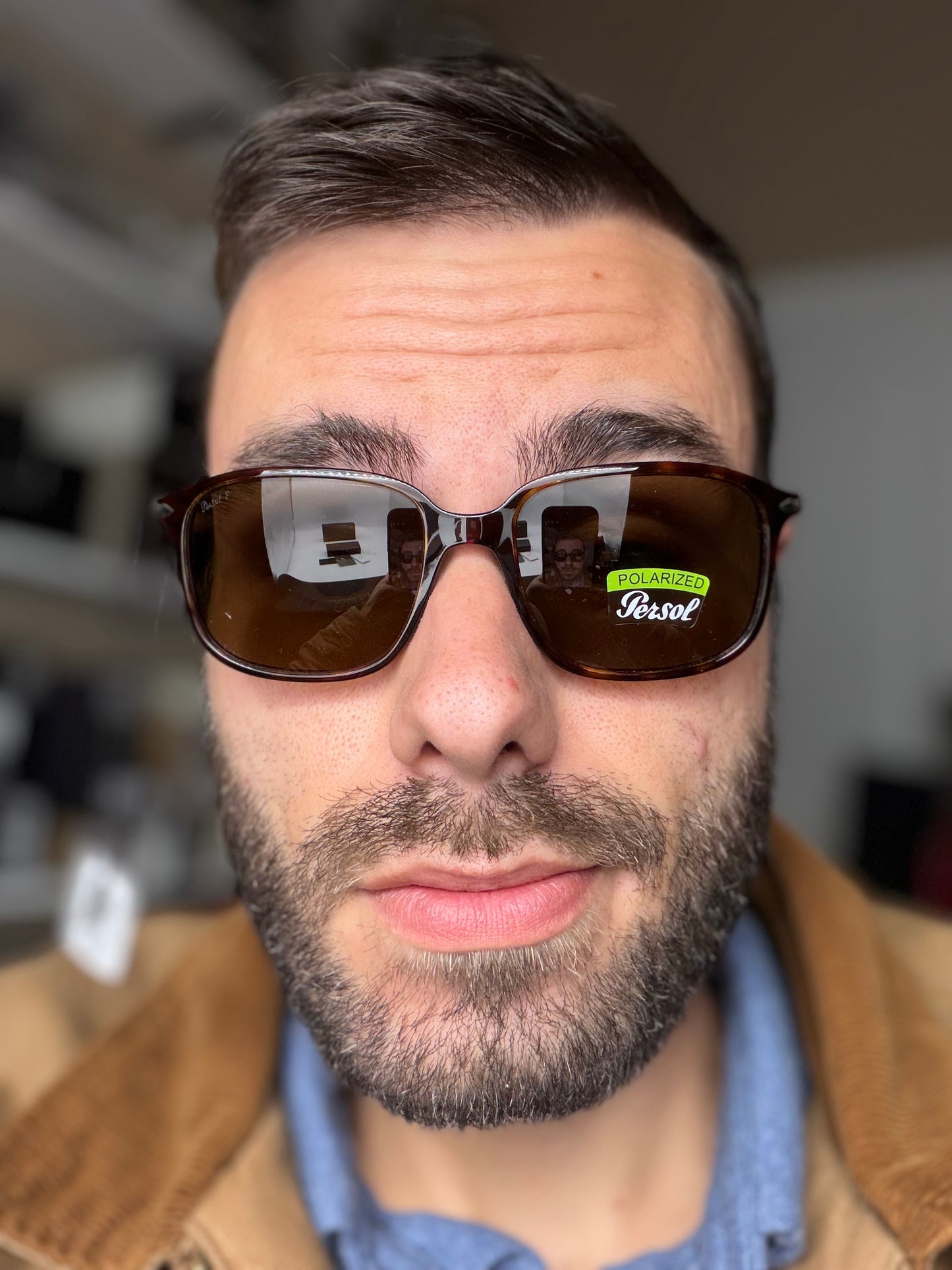 Persol PO 3246 53mm Havana / Polarized Brown Glass Lens 24 / 57 Italy NEW