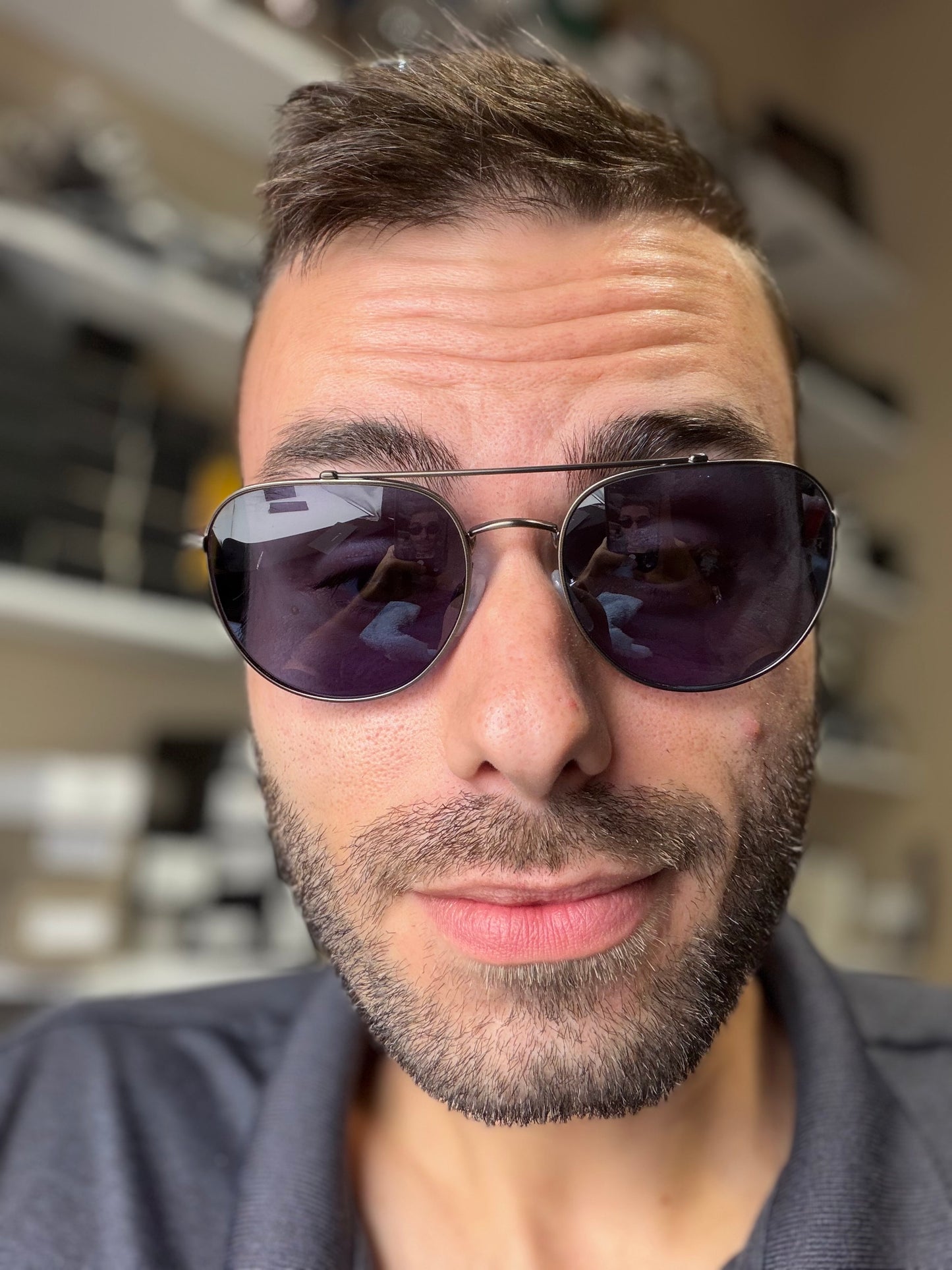 Oliver Peoples R 10 54mm 533980 Pewter / Marine Roger Federer Italy Preowned