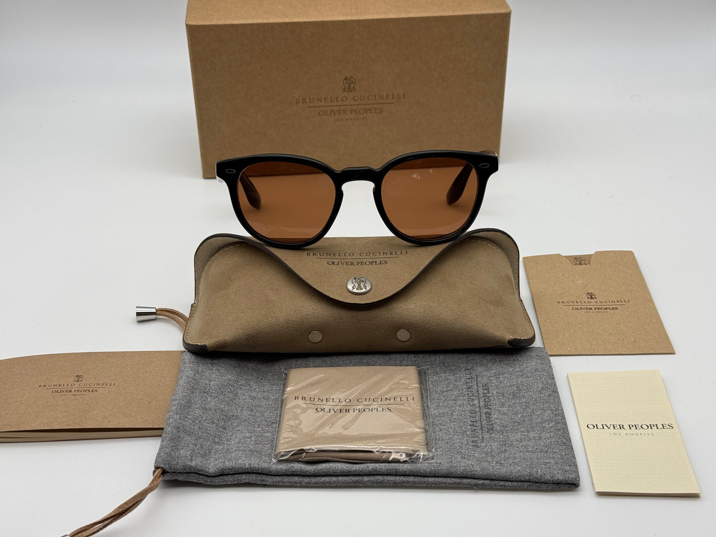 Oliver Peoples Jep R 49mm  CUSTOM Persimmon / Black Brunello Cucinelli OV 5485 Italy NEW