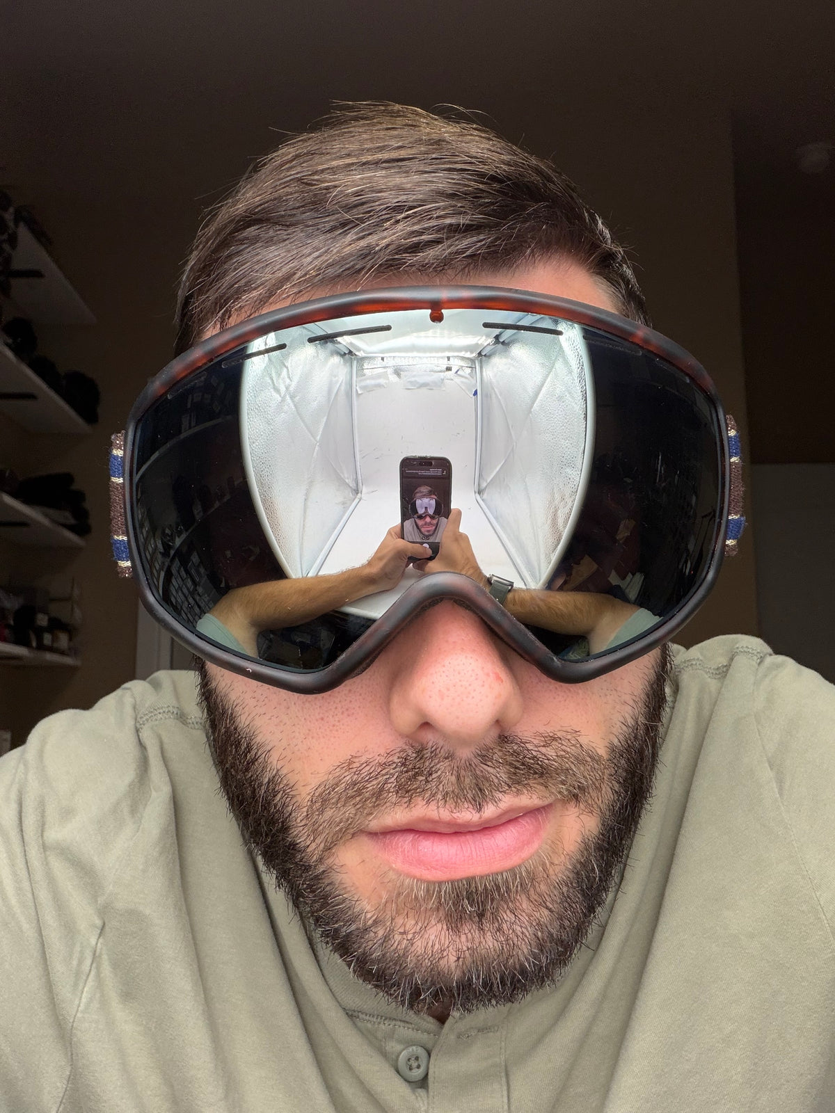 Oliver Peoples Aspen Matte Tortoise Grey Light Blue Mirror and Yellow interchangeable lens Preowned