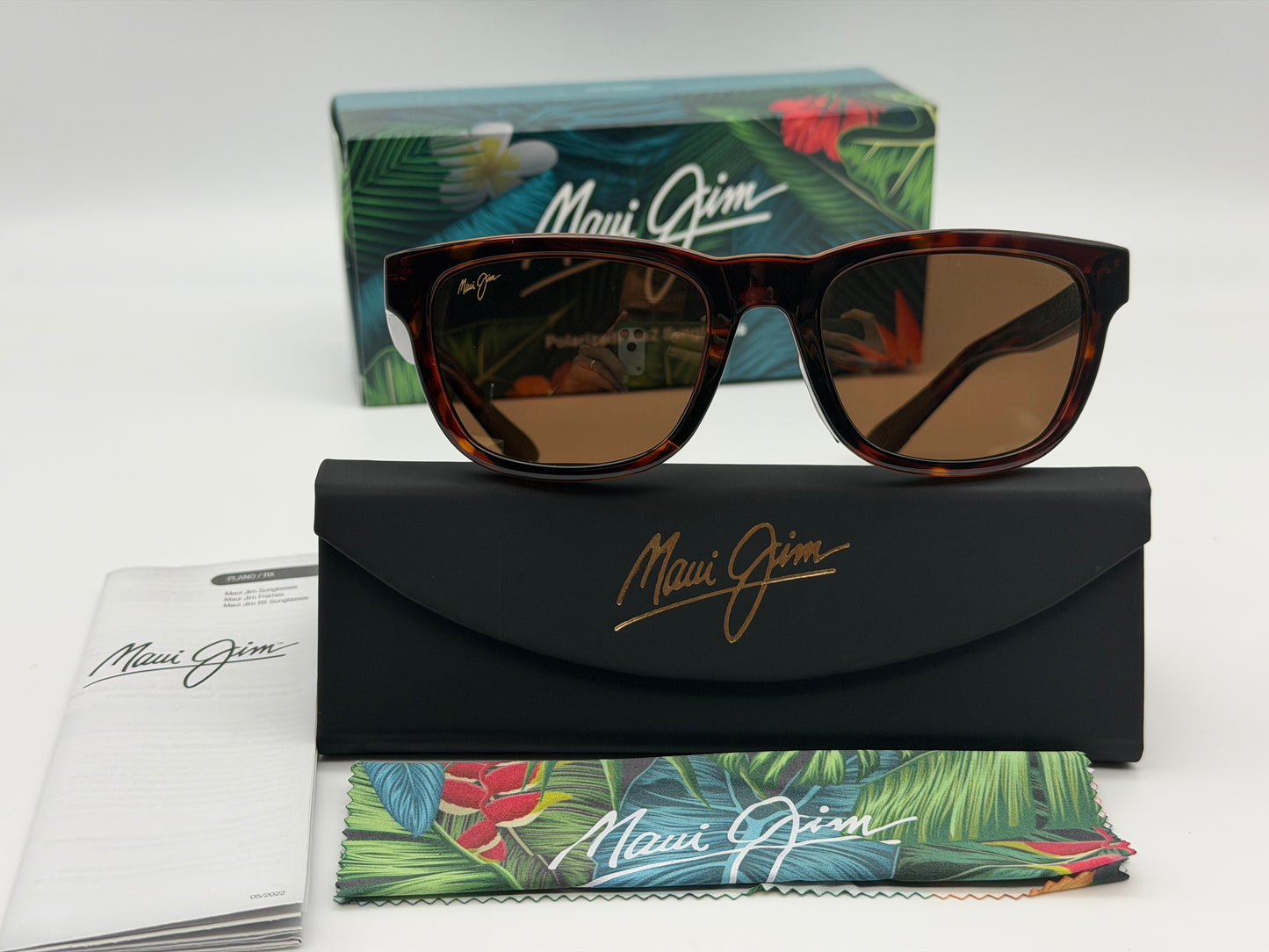 MAUI JIM KAPI'I 54mm Shiny Dark Havana / HCL Bronze Polarized MJ617-10 Italy NEW