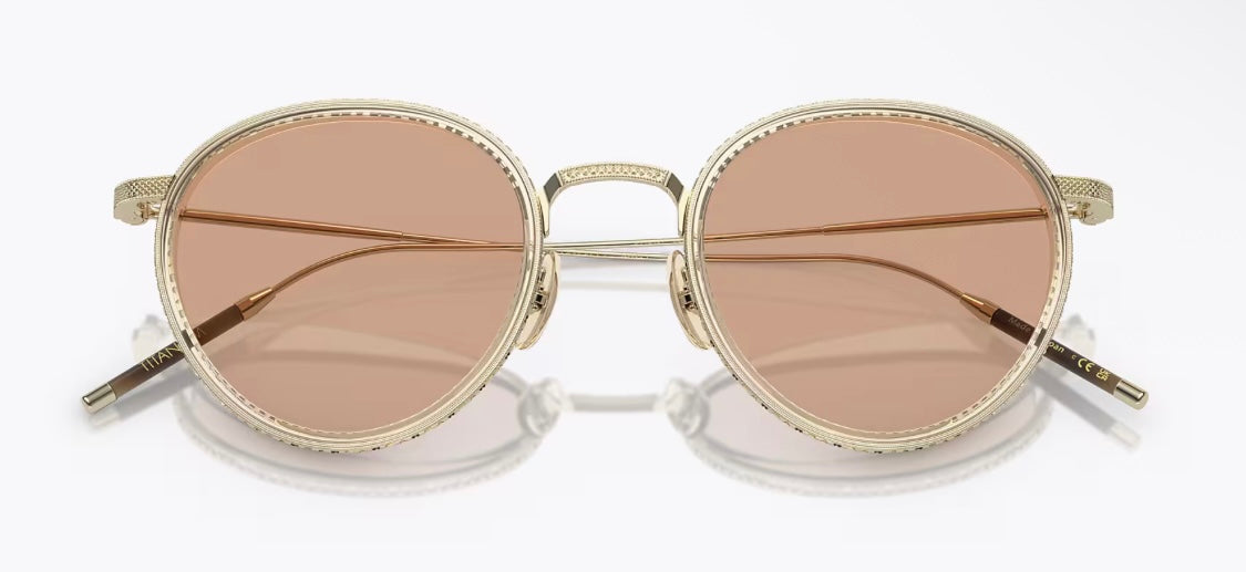 Oliver Peoples TK-8 48mm Titanium Gold / Buff - Demo Lens OV 1318 T 5327 Japan NEW