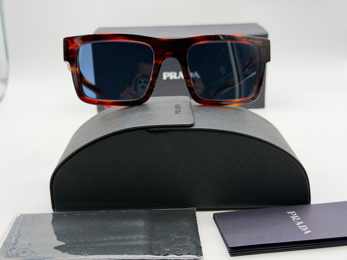 Prada PR 19WS 52mm Stripped Radica / Dark Blue PR 19WS 17R06A Italy NEW