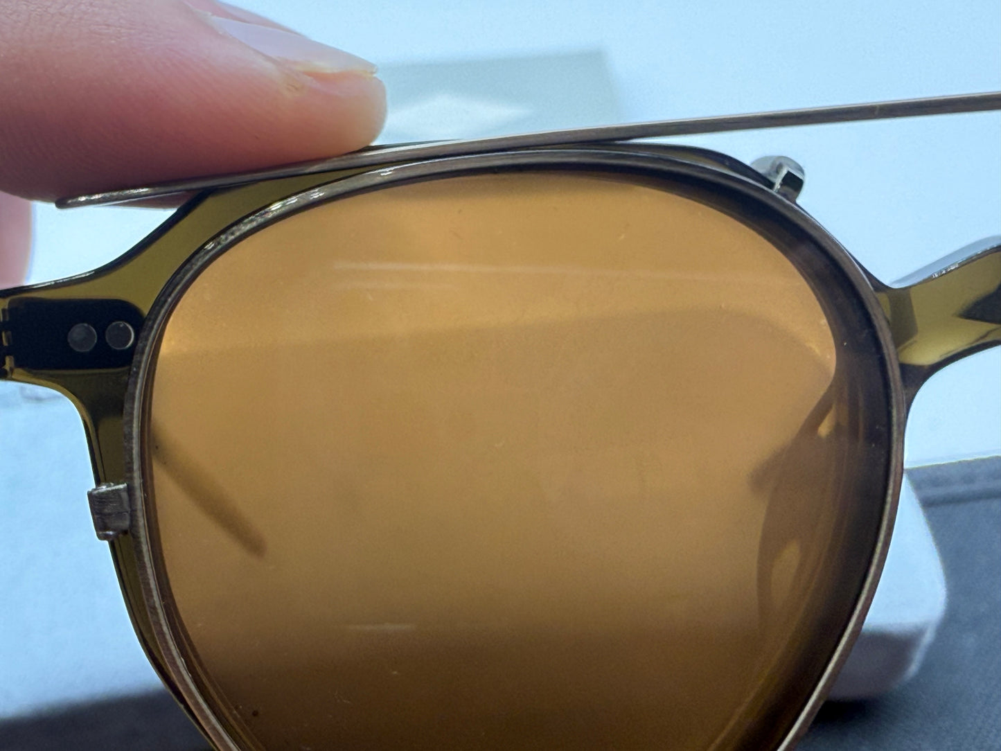 Oliver Peoples G. Ponti 5 47mm Dark Military Olive / Brown Antique Gold clip OV 5489 1576 JAPAN NEW