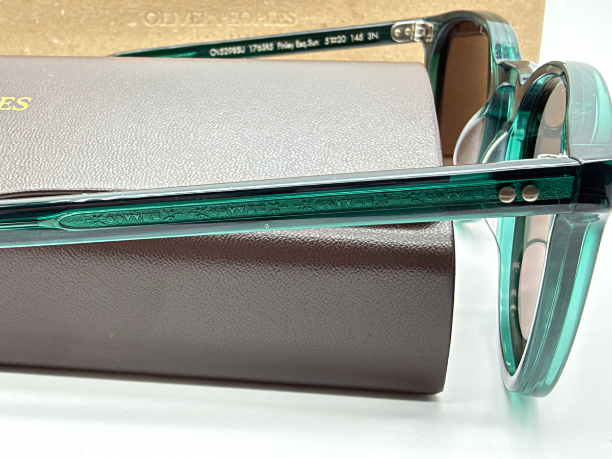 Oliver Peoples Finley ESQ. SUN 51mm Translucent Dark Teal / Carbon Gray Crystal OV 5298SU 1763R5 Italy NEW