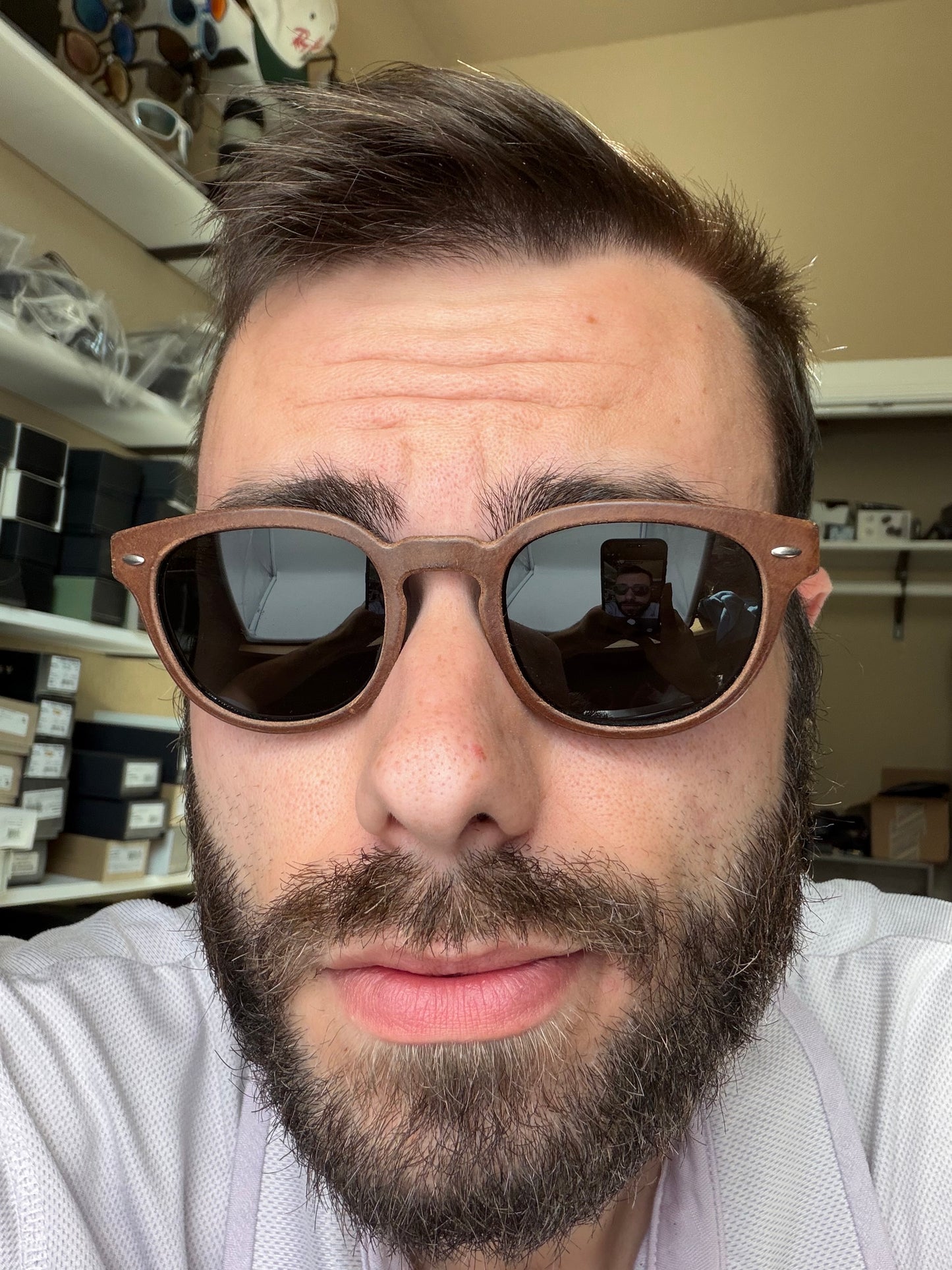 Oliver Peoples BERLUTI Sheldrake Leather 49mm OV5036Q Black Brown 160387 Italy Preowned