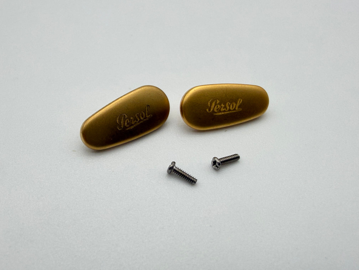 Persol Replacement Nose Pads Gold Titanium Sunglasses Eyeglasses 14mm With Screws JAPAN Authentic NEW