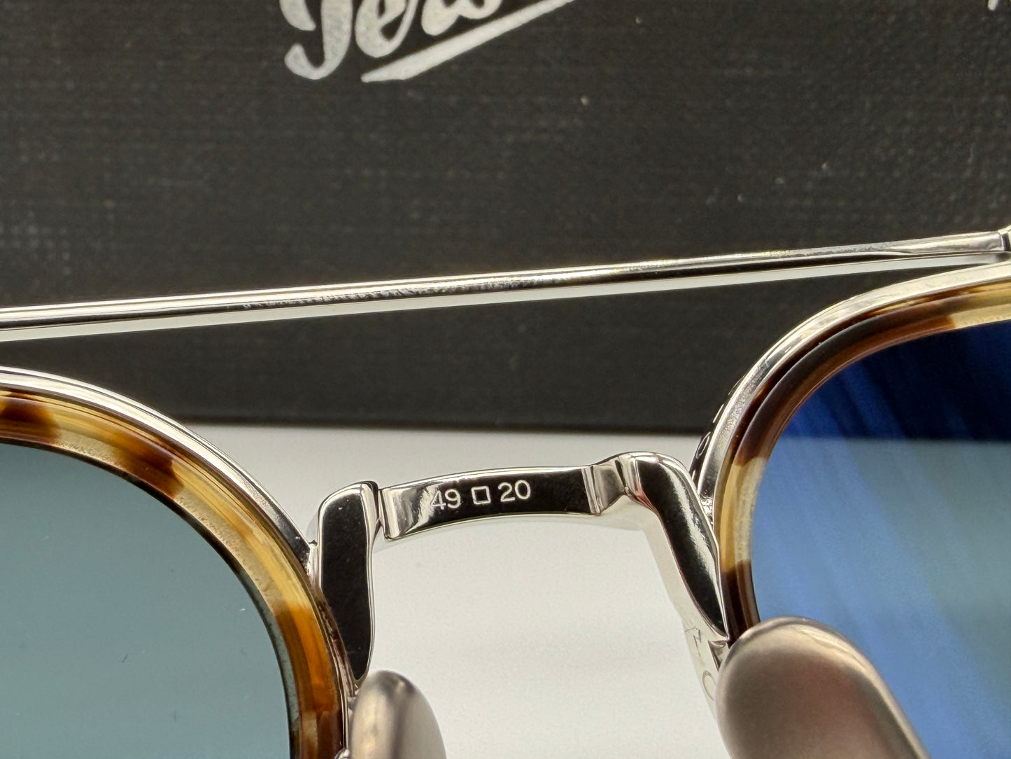 Persol PO 5010 ST 49mm Havana - Silver Titanium  / Blue Crystal Lens 8014R5 Japan NEW