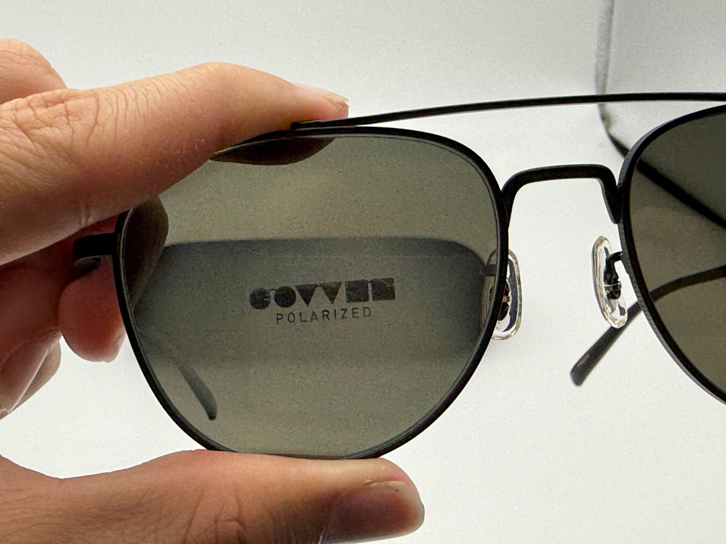 Oliver Peoples Rivetti 55mm Matte Black / G1-5 Polarized Glass Titanium OV 1335 ST 5017 - P1  Preowned