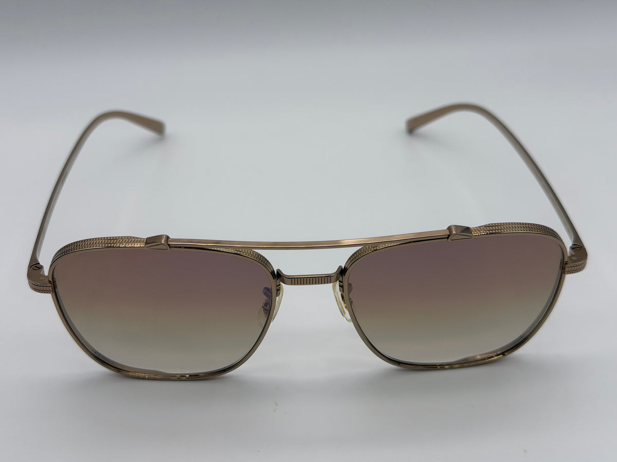 Oliver Peoples Avison 55mm Soft Gold Titanium / Tuscan Brown Gradient Mirror Crystal Lens OV 1349ST Japan NEW