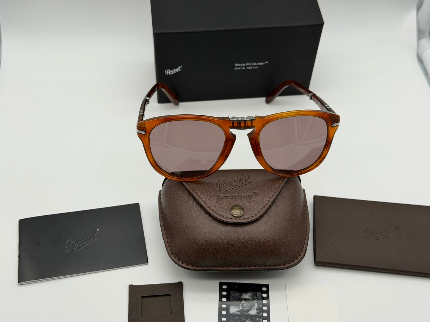 Persol 714 SM 54mm Terra DI Siena / Violet 96 / 53 Folding Steve McQueen limited Itlay NEW