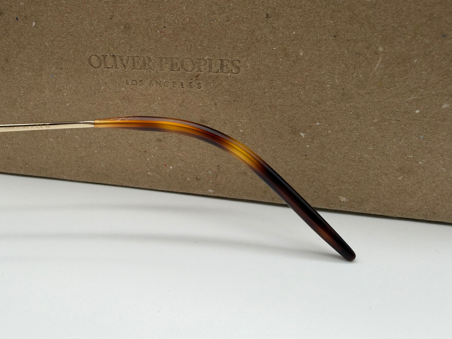 Oliver Peoples Victory II 55mm Gold / Cognac Crystal Lens OV 1373 S Italy NEW