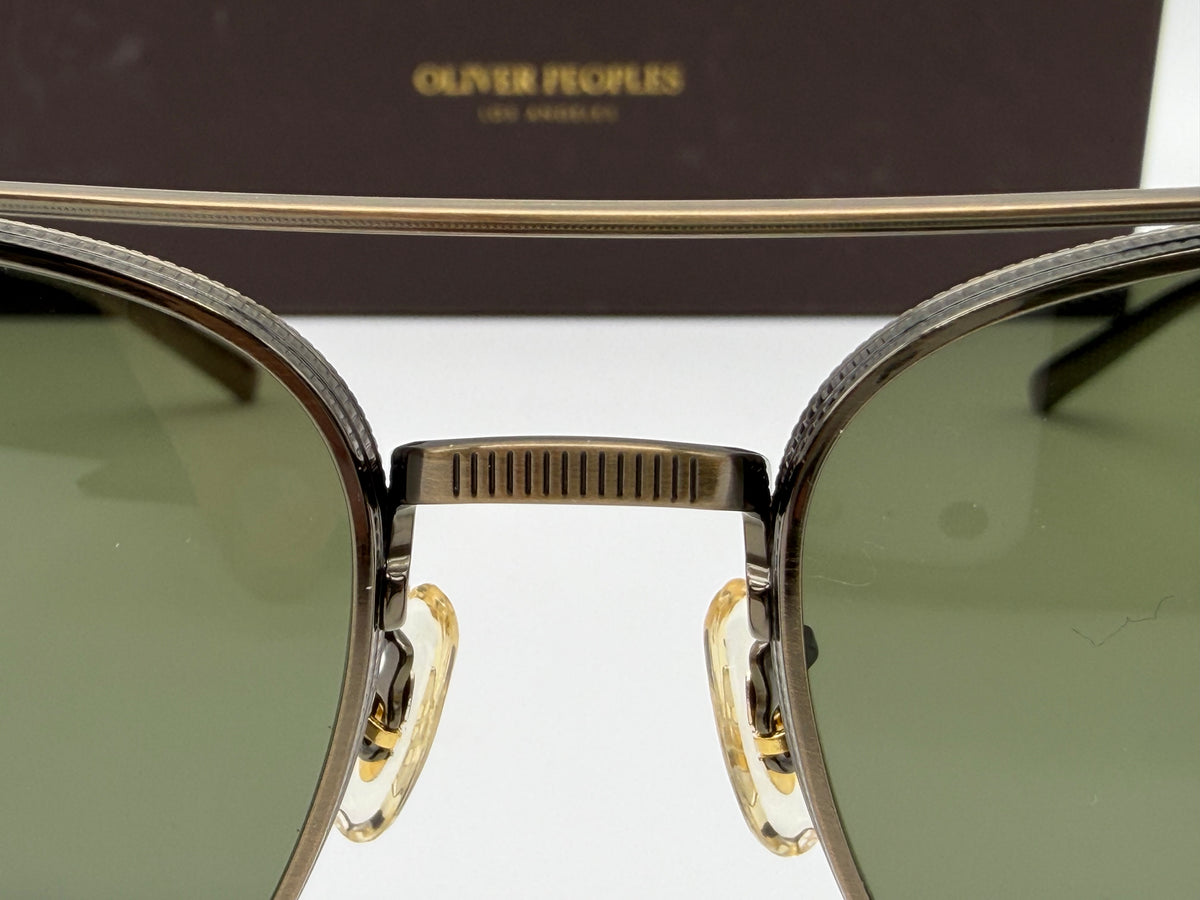 Oliver Peoples Avison 55mm Antique Gold Titanium / G-15 Crystal OV 1349ST 528452 Japan NEW