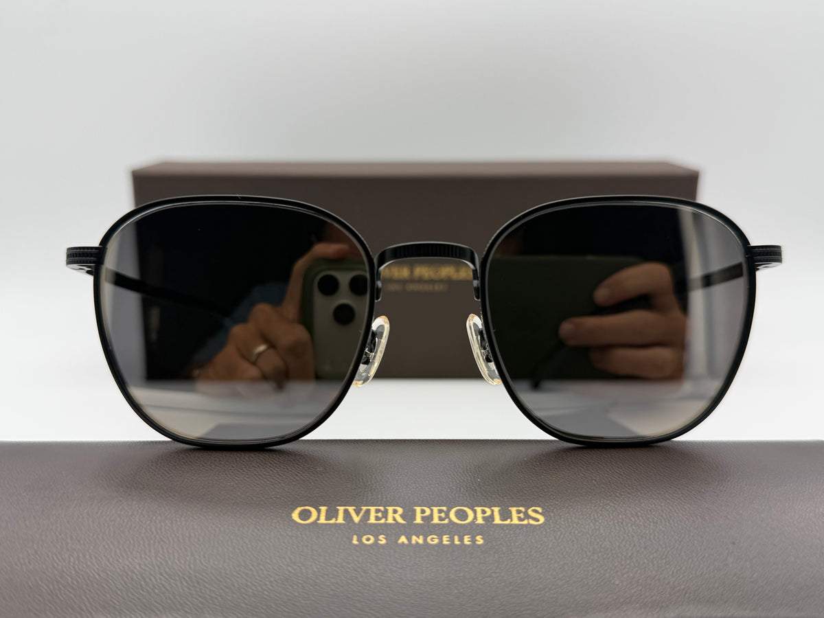 Oliver Peoples Rynn 49mm Matte Black Titanium  / Gray Goldtone OV1329ST 501739 Japan NEW