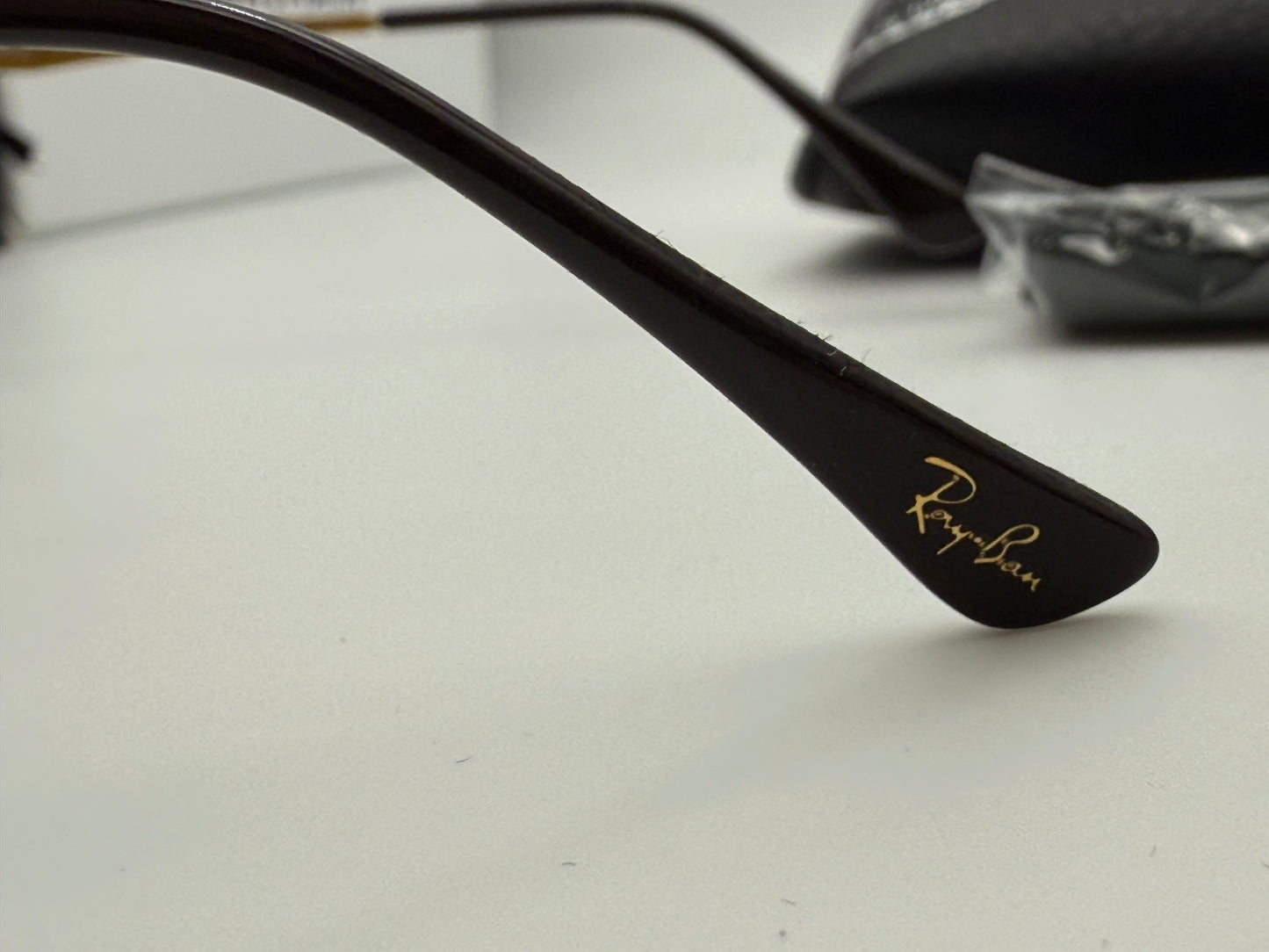 Ray-Ban Aviator LightRay 59mm Titanium RB 8055 157 / 13 Gradient Brown / Gold Missing Box