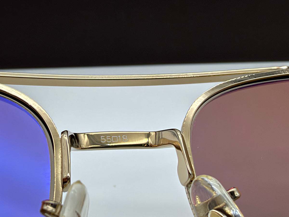 Oliver Peoples Avison 55mm Soft Gold Titanium / Tuscan Brown Gradient Mirror Crystal Lens OV 1349ST Japan NEW