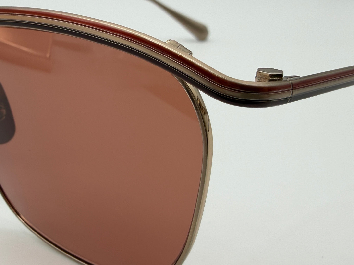 Mr. Leight Owsley S 53mm Rose - White Gold Titanium Frame with Glass Antique Dark Rose Less Japan NEW