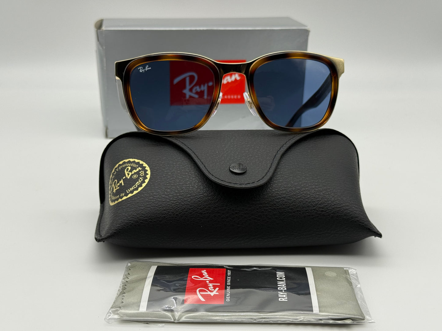 Ray-Ban Clyed RB 3709 53mm Havana Gold / Dark Blue 001 / 80 NEW