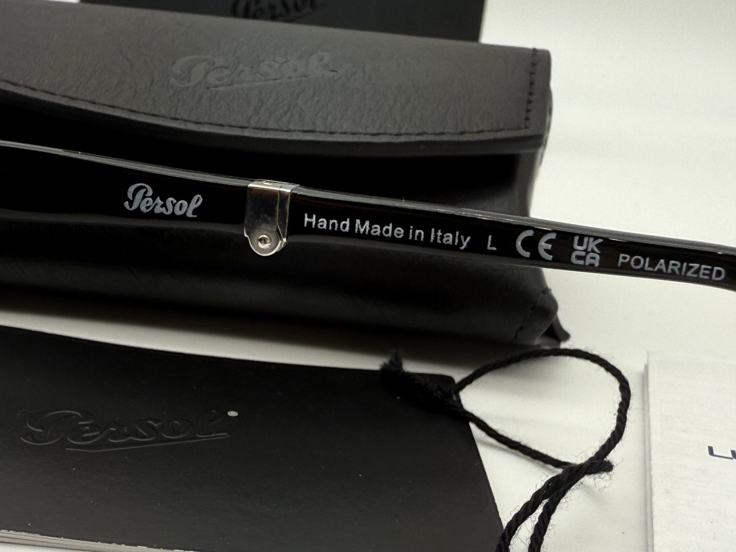 Persol PO 714 54mm Original Folding Black / Green Polarized 95 58 Italy NEW