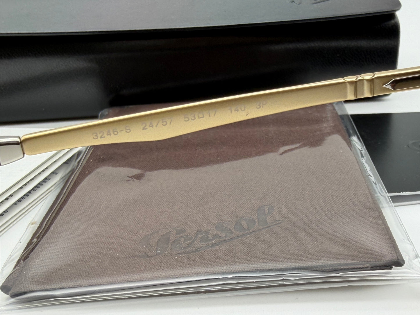 Persol PO 3246 53mm Havana / Polarized Brown Glass Lens 24 / 57 Italy NEW