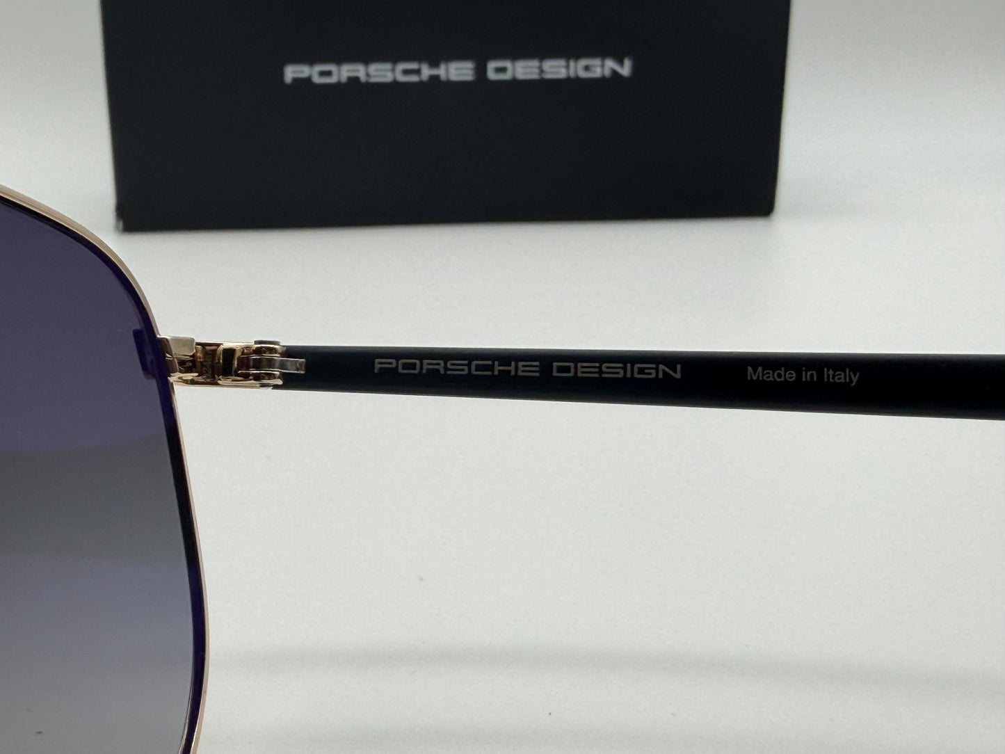 Porsche Design P8 962 Black Carbon Fiber / Smoke Gradient Lens Italy NEW