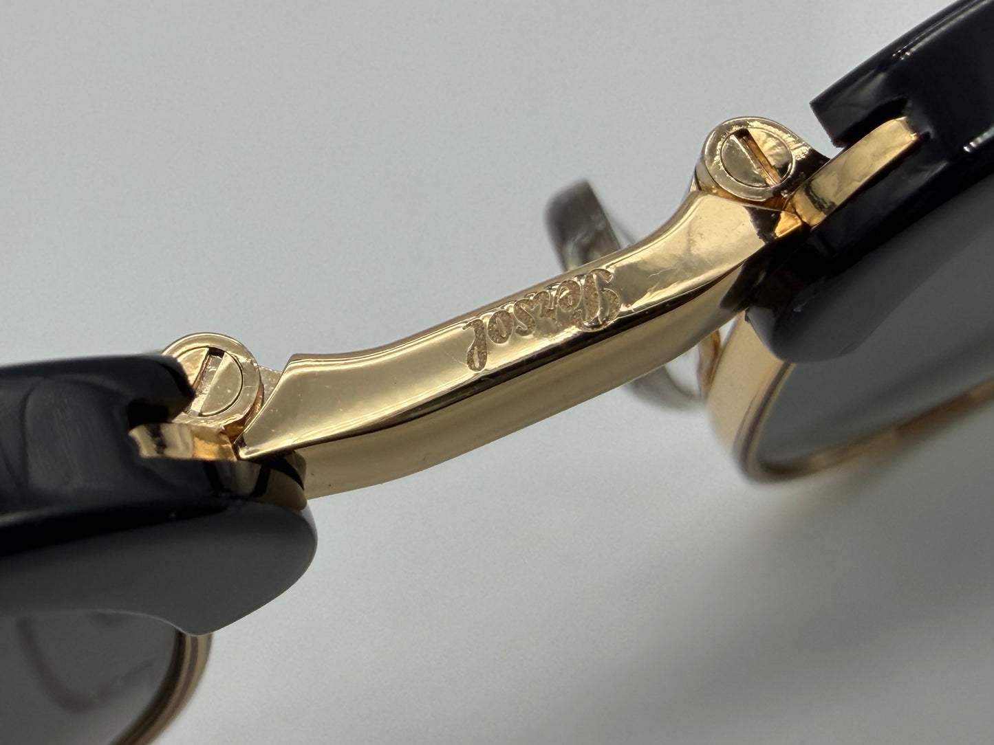 Persol PO 3375 S 50mm Folding Clubmaster Black / Gold - Gray Gradient 122571  Italy Open Box
