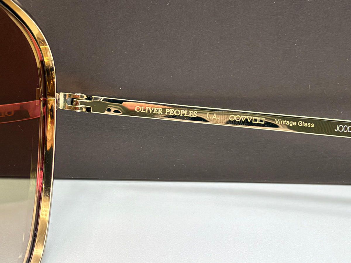 Oliver Peoples Avison 55mm Soft Gold Titanium / Tuscan Brown Gradient Mirror Crystal Lens OV 1349ST Japan NEW