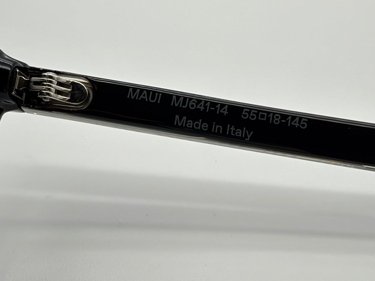 Maui Jim KUPAA 55mm Shiny Black Transparent Light Gray / Neutral Gray Super Thin Glass Polarized Itlay NEW