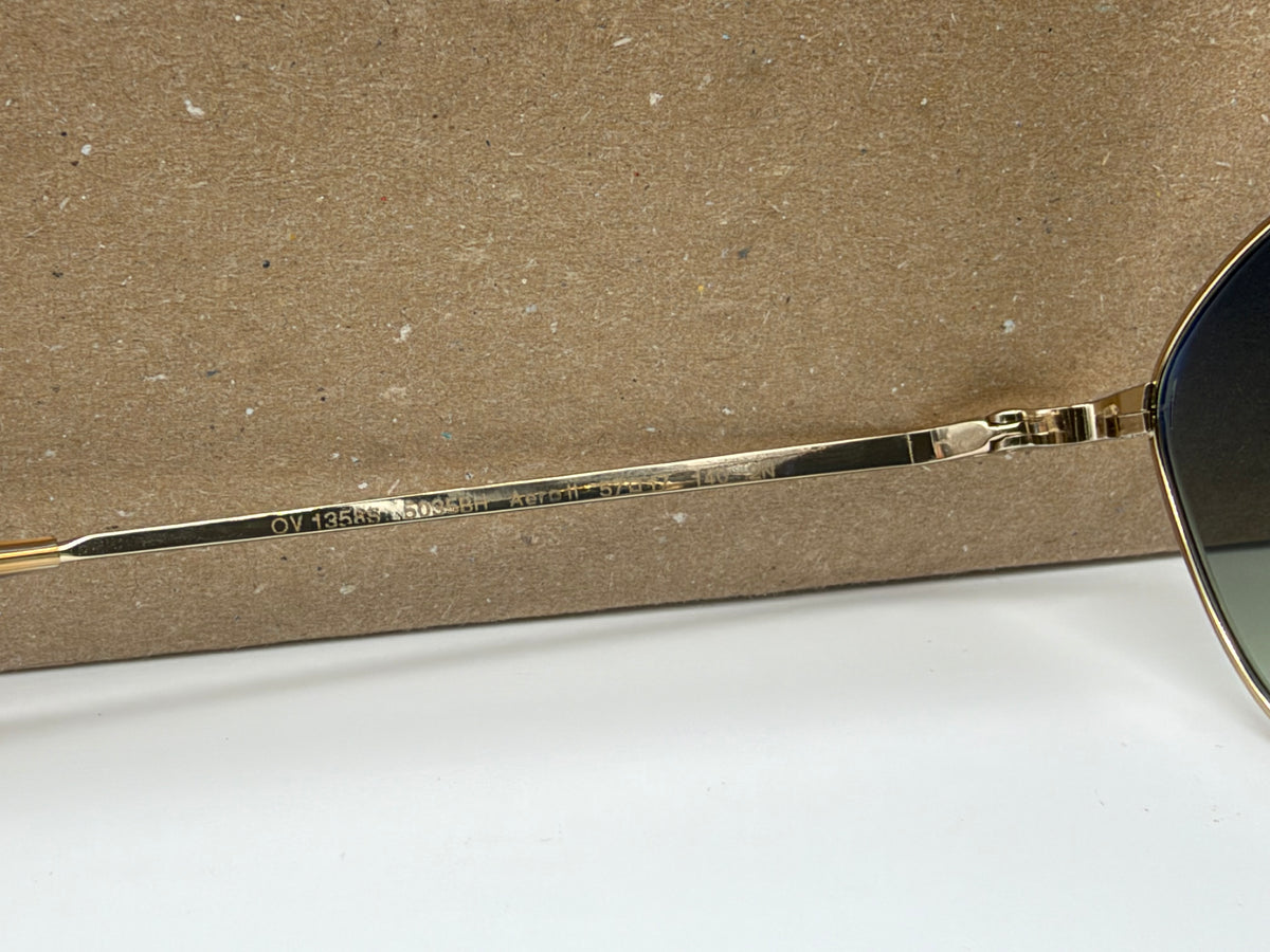 Oliver Peoples Aero II Gold / G 15 Gradient OV 1358S 5035 BH Italy NEW
