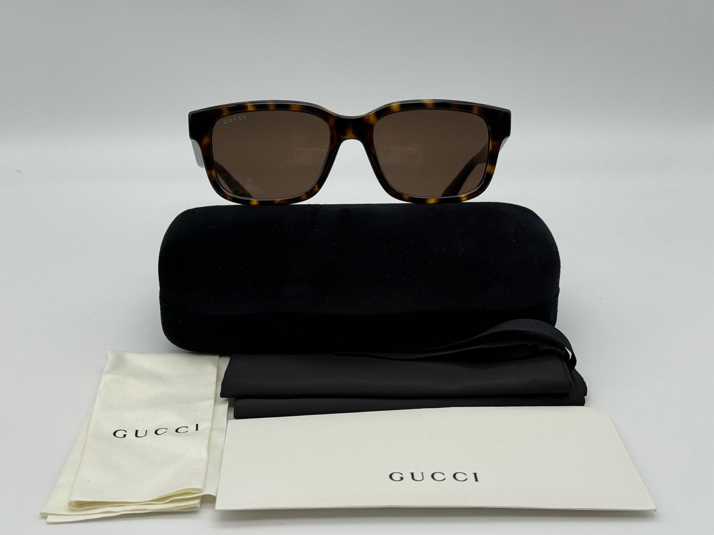 Gucci Wayfarer 56mm GG 1583 002 Tortoise / Brown Italy NEW