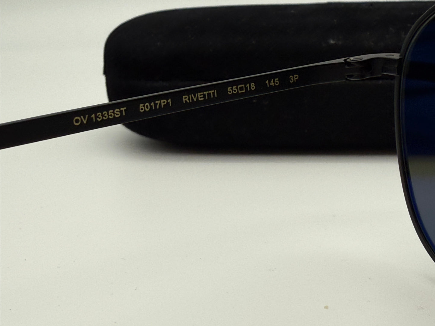 Oliver Peoples Rivetti 55mm Matte Black / G1-5 Polarized Glass Titanium OV 1335 ST 5017 - P1  Preowned