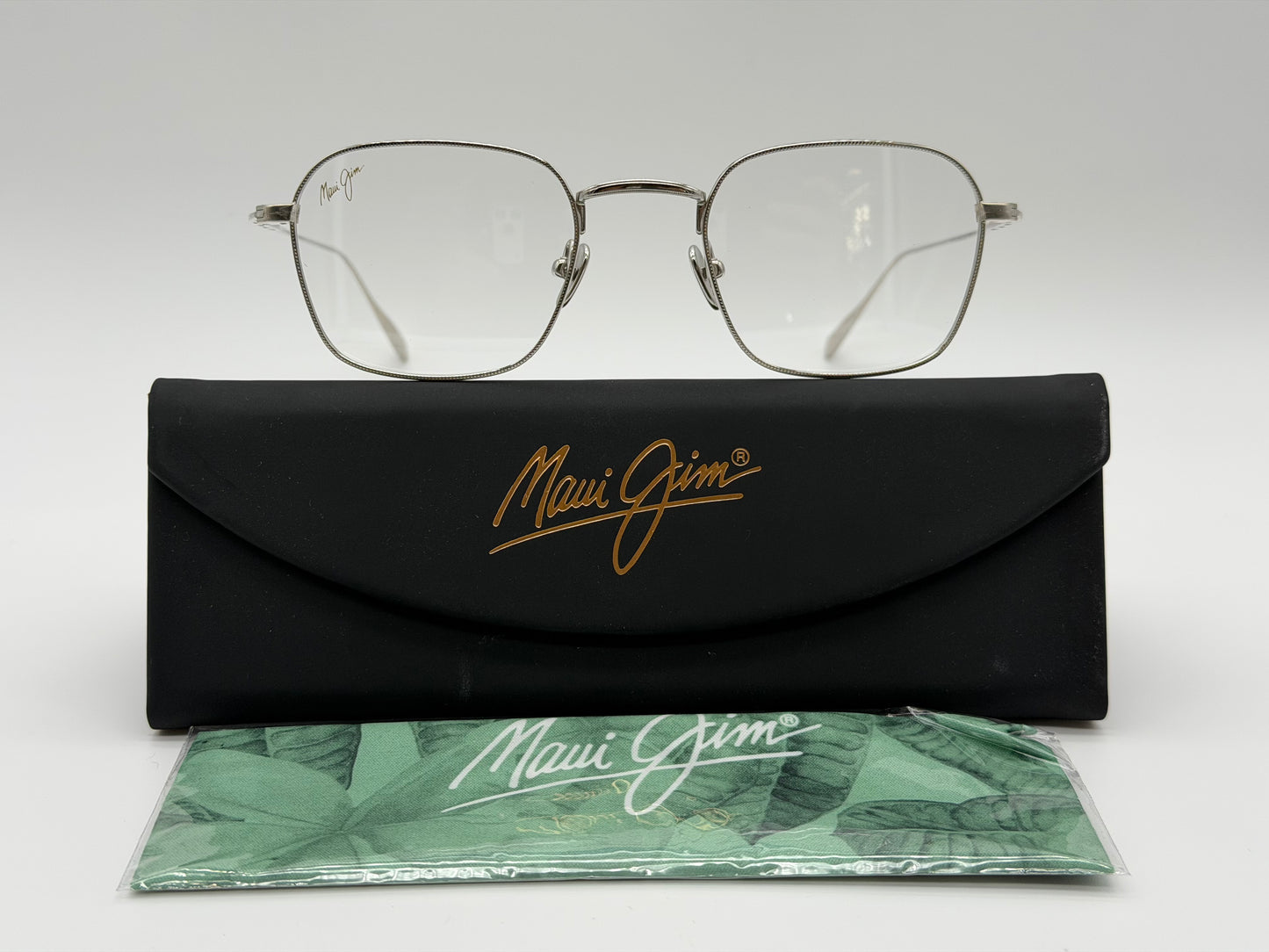 Maui Jim MJ02722-17 48mm Shiny Silver Titanium Small Metal Eyeglasses Demo Lens NEW