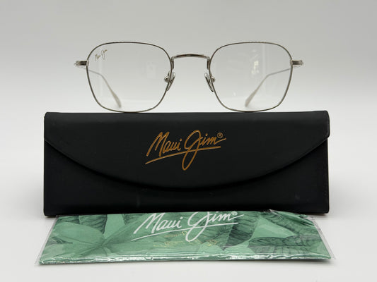 Maui Jim MJ02722-17 48mm Shiny Silver Titanium Small Metal Eyeglasses Demo Lens NEW