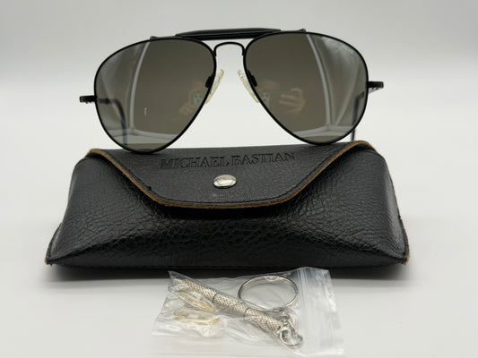 Randolph Engineering x Michael Bastian 58mm Matte Black / Silver Mirror Glass lenses Cable Temples