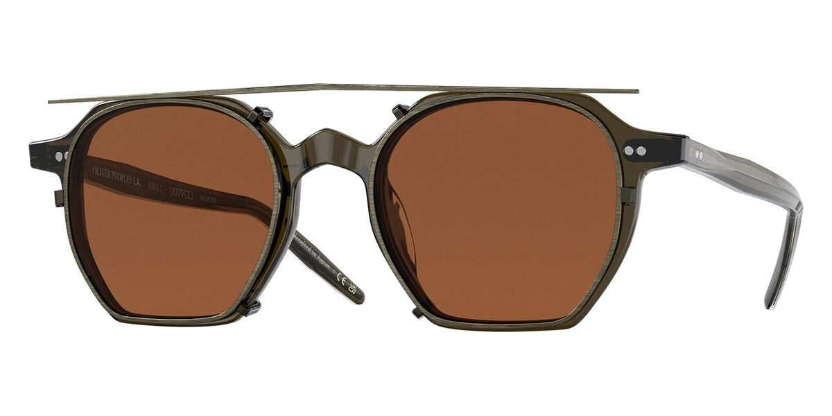 Oliver Peoples G. Ponti 5 47mm Dark Military Olive / Brown Antique Gold clip OV 5489 1576 JAPAN NEW