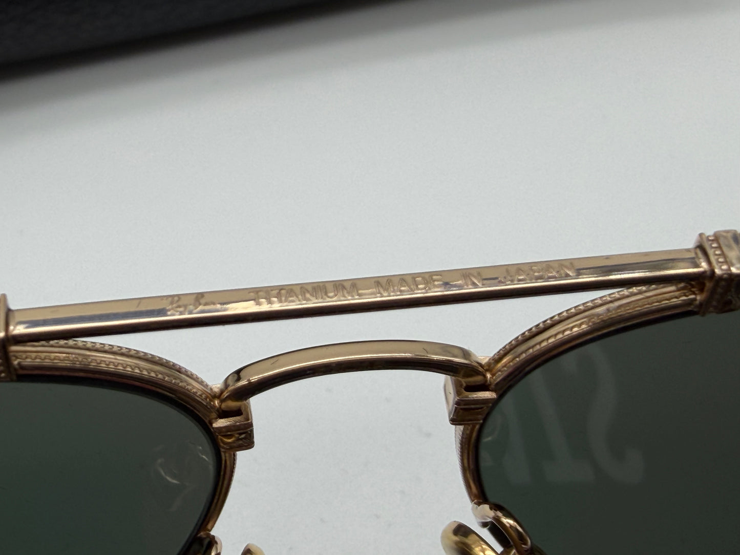 Ray-Ban Caravan Titanium 58mm 23K Gold Plated Frames / Polarized Glass Lens RB 8136 9143 Made in Japan NEW