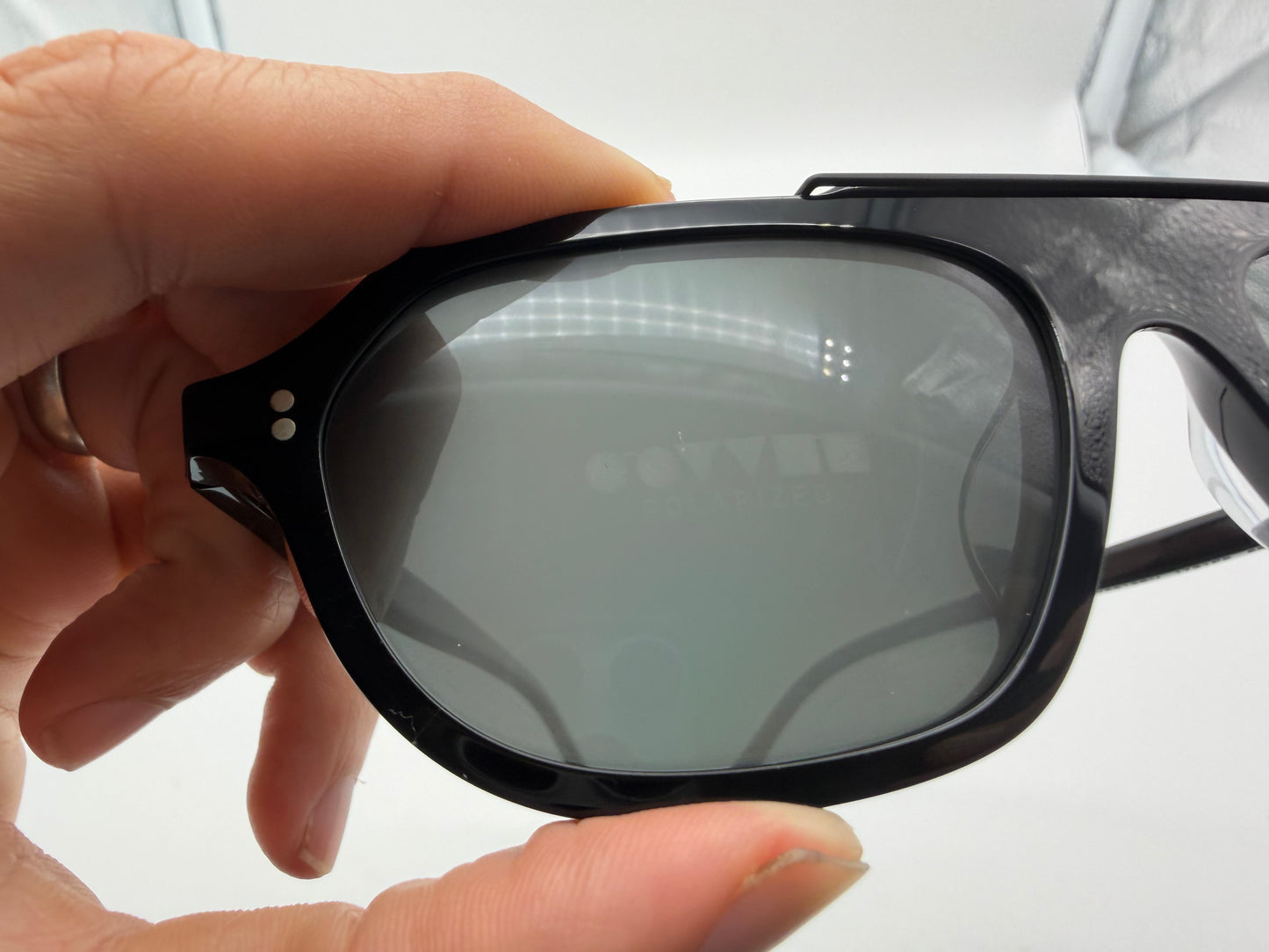 Oliver Peoples Estin 58mm Black Acetate / Midnight Express Polarized Crystal Lens Japan Preowned