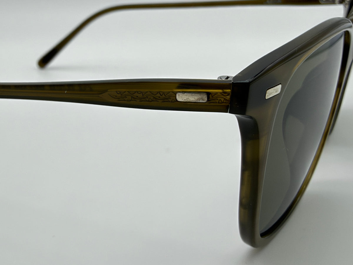 Oliver Peoples Laedin 52mm Olivewood Acetate / G-15 Crystal OV5614SU 182152 Preowned