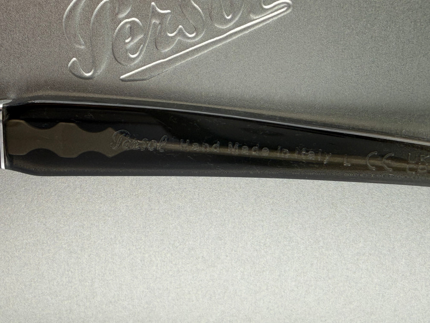 Persol PO 8002S 55mm Opal Gray / Red Crystal Italy Open Box