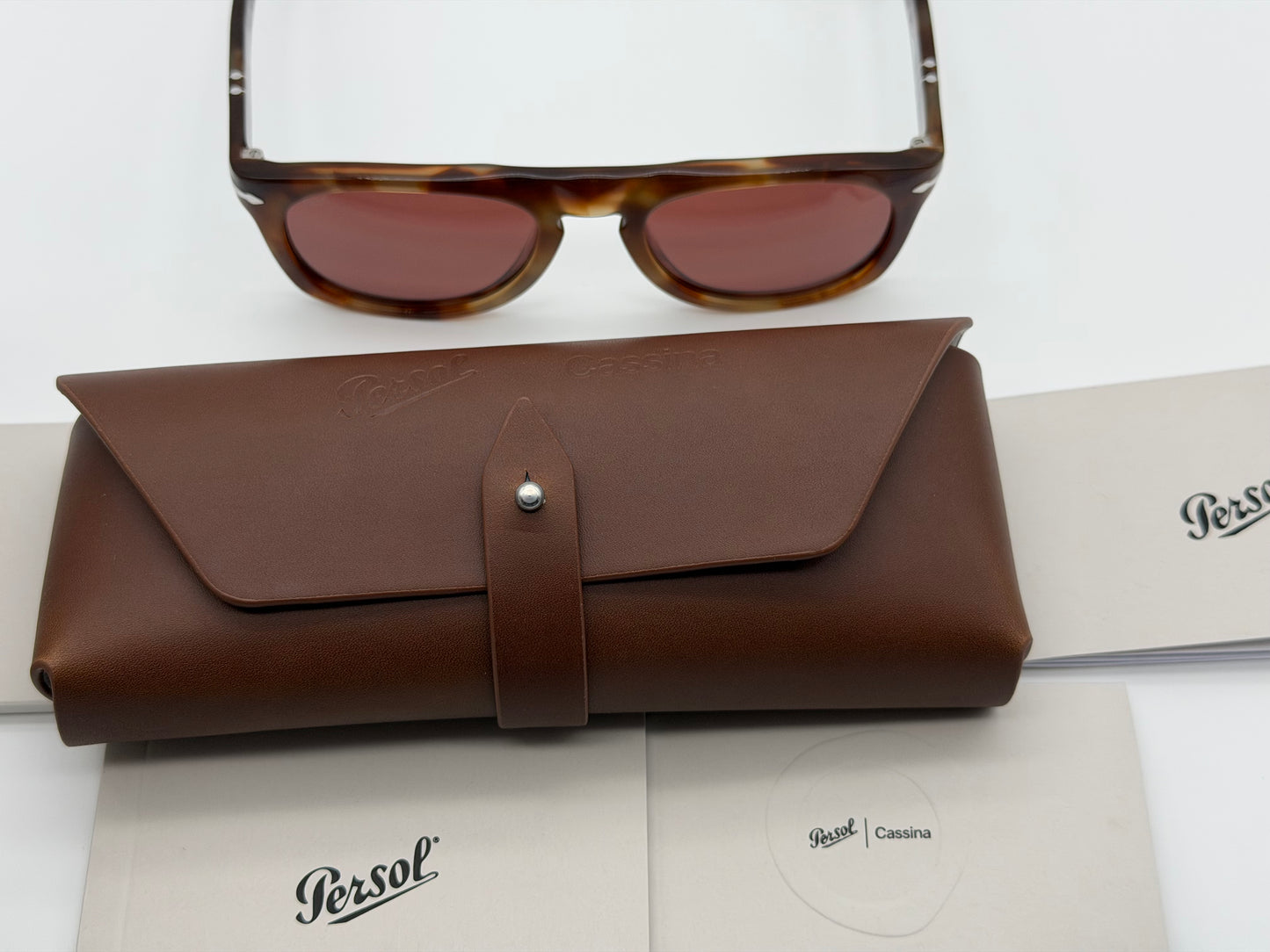 Persol & Cassina PO 3401S 53mm Light Havana / Terracotta Brown 1246H2 Itlay NEW