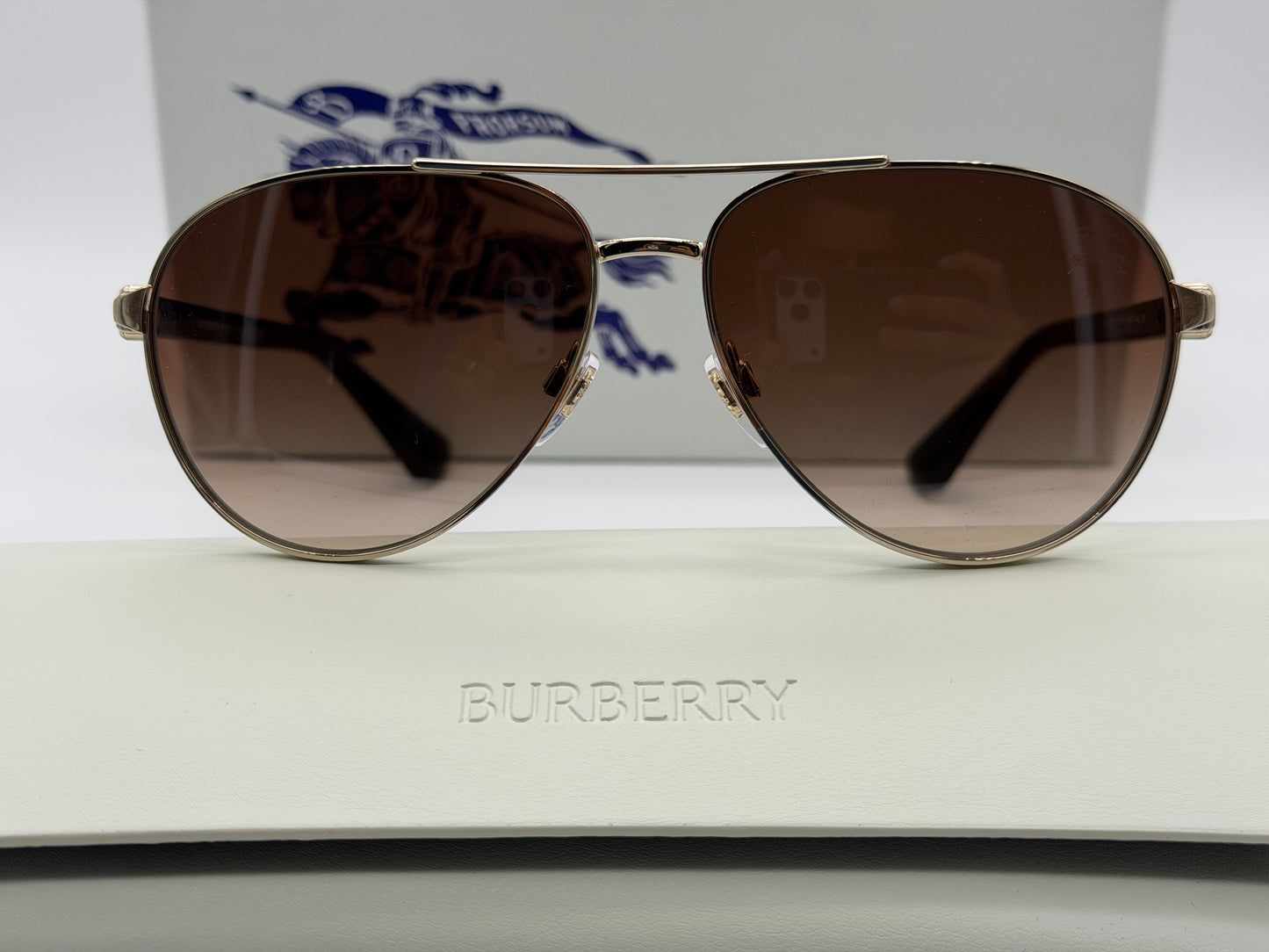 Burberry BE 3167 59mm Light Gold / Brown Gradient 110913 Italy NEW
