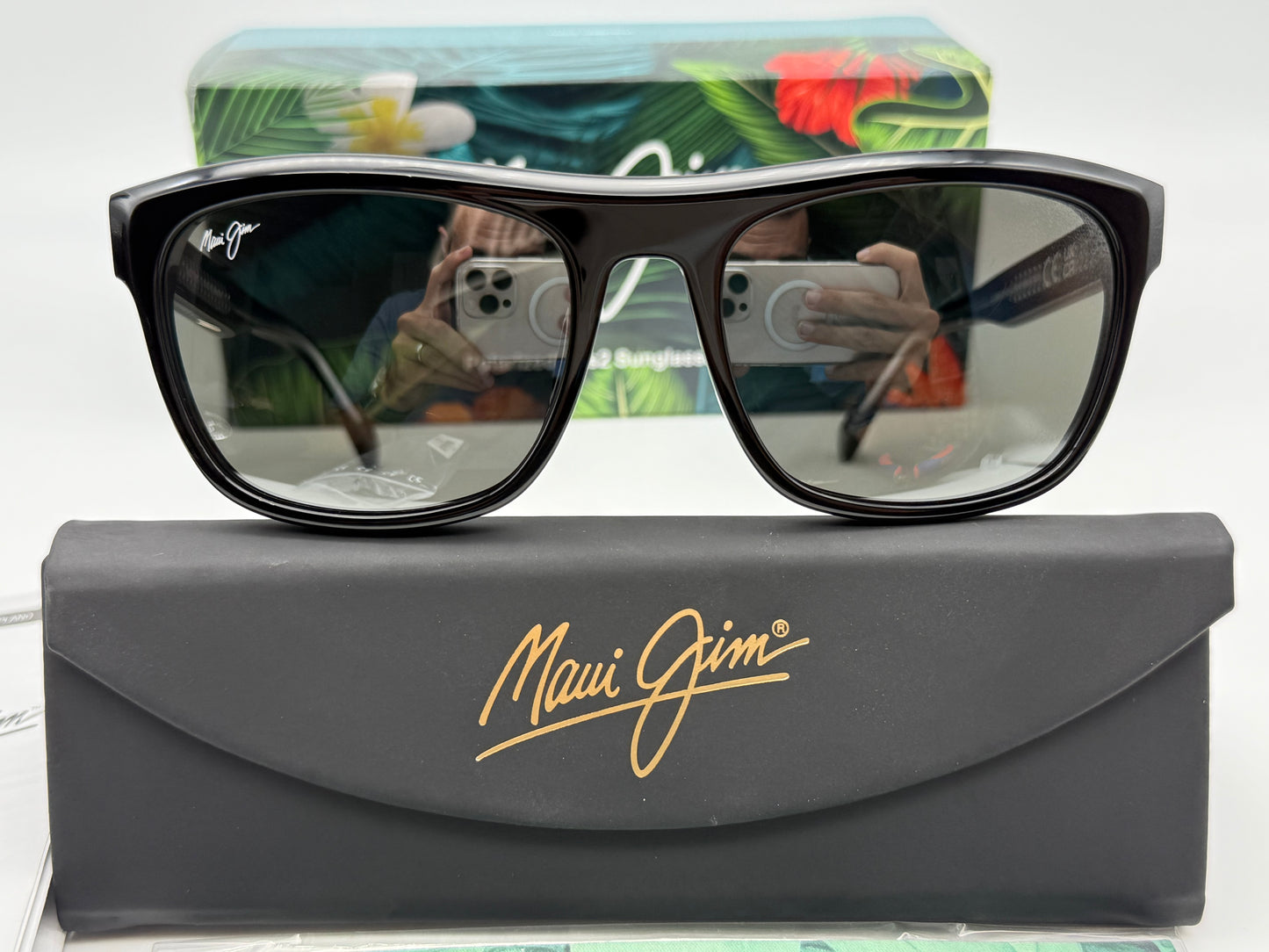 Maui Jim S Turns 56mm Black / Neutral Gray Polarized MJ 872-02 Italy NEW